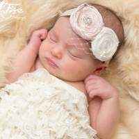 Audrey Baby Girl Silk Flower Headband (American Made)