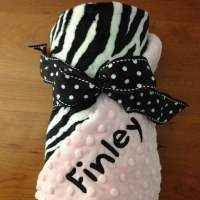 Light Pink Zebra Minky Baby Girl Boutique Blanket Available Personalized (American Made)