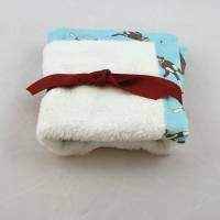 Blue Sock Monkey Cuddle Lovey Baby Boy Security Blanket (American Made)