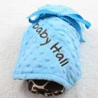 Turquoise Giraffe Minky Baby Boutique Blanket Available Personalized (American Made)