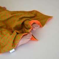 Orange Dot Minky Travel Baby Blanket and Oversized Security Blanket (American Made)