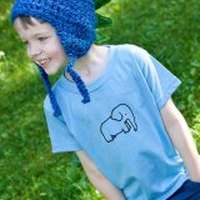 Elephant Toddler Boys Blue Short Sleeve T Shirt (Organic Cotton)